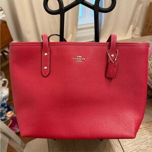 Coach Red with pink tint Purse women’s vintage 8 x 12